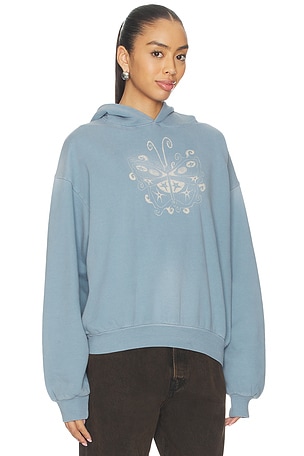 DAYDREAMER Witchy Butterfly Oversized Hoodie in Baby Blue