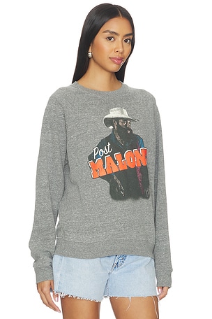 DAYDREAMER Post Malone Posty Leanin Vintage Raglan Sweatshirt in Grey
