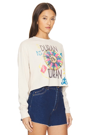 DAYDREAMER Duran Duran USA Tour 1984 Cropped Sweatshirt in Tan