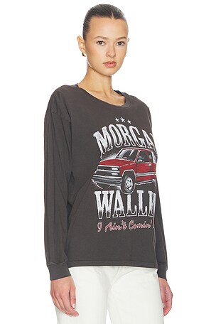DAYDREAMER Morgan Wallen Ain't Coming Back Merch Long Sleeve Top in Charcoal