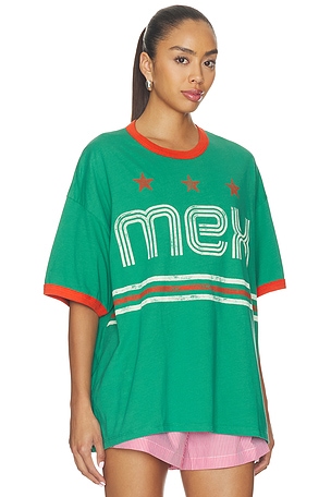 DAYDREAMER Mexico World Cup Oversized Ringer Tee in Green