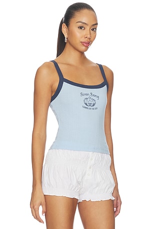 DAYDREAMER Siren Song Pointelle 90s Tank Top in Baby Blue