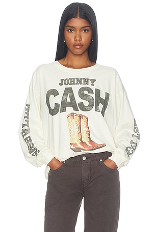 Johnny Cash 1932 Boots Merch Long Sleeve Tee DAYDREAMER