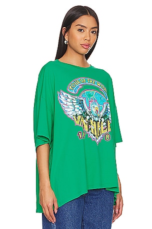 DAYDREAMER Van Halen Tour Of The World Tee in Green