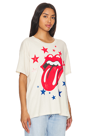 DAYDREAMER Rolling Stones Stars Merch Tee in White