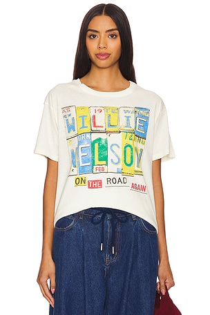 Willie Nelson On The Road Again Boyfriend Tee Shirt DAYDREAMER