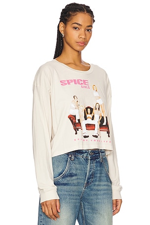 DAYDREAMER Spice Girls Spice Up Your Life Crop Top in Beige
