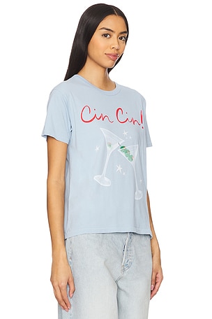 DAYDREAMER Cin Cin Ringer Tee in Baby Blue