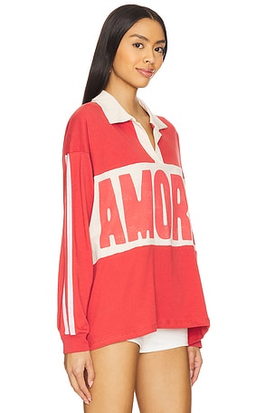 DAYDREAMER Amore Rugby Top in Red