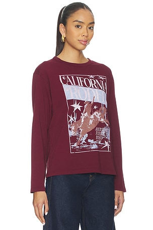 DAYDREAMER California Rodeo Crew Long Sleeve in Burgundy