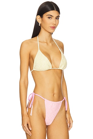 Oceanus Nixie Color Block Bikini Top in Yellow