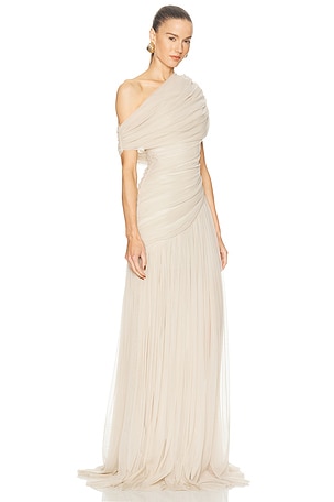 DE LA VALI Himalia Maxi Dress in Ivory