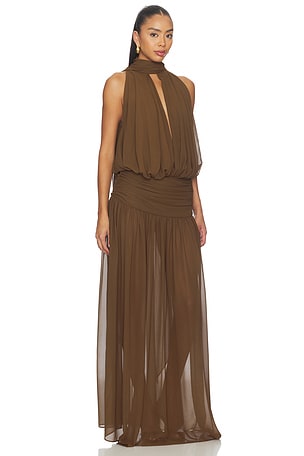 De la vali maxivestido cruz en color Topo