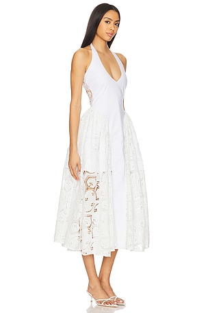 DELFI Hera Eyelet Long Dress in White