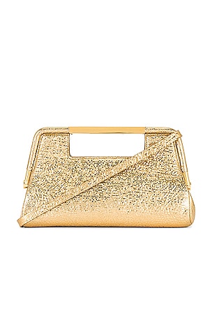 Demellier London mini outlet gold metallic purse