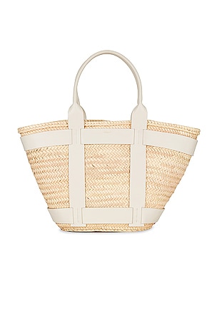 DeMellier London SANTORINI バッグ - Natural Raffia & Tan Smooth