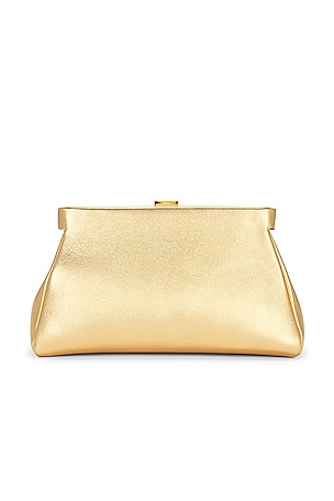 DeMellier London Cannes Clutch in Metallic Gold