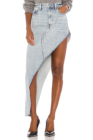 Alexander Wang RUNWAY ASYMMETRICAL デニムスカート - Pebble Bleach  