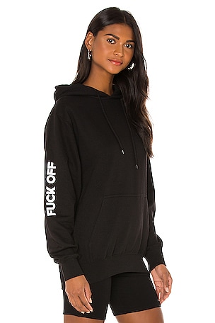 DEPARTURE Fuck Off Oversized Hoodie in Black