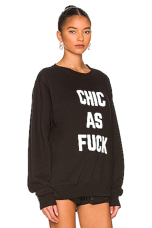 DEPARTURE Chic AF Crewneck Sweatshirt in Black