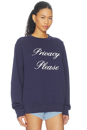 DEPARTURE Privacy Please Sweatshirt in Navy. Size S. Also