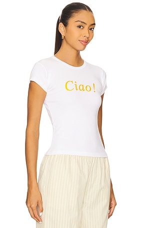 Departure camiseta gráfica ciao en color blanco