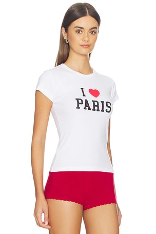 DEPARTURE I Heart Paris Baby Tee in White