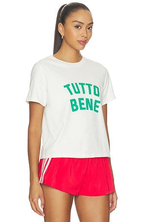 DEPARTURE Tutto Bene Boxy Tee in White. Size M. Also