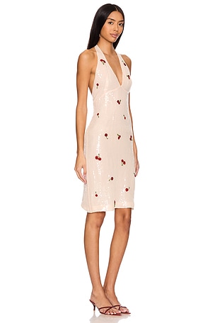 Des Phemmes Halter Neck Dress in Nude
