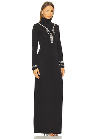 Des Phemmes Backless Long Dress in Black