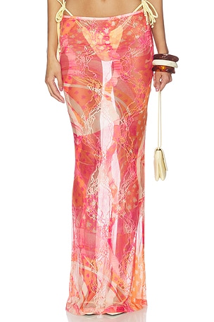 Toronja Salpicon Lace Long Skirt Donde Esteban