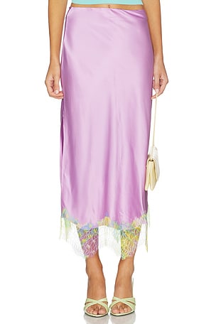 Donde Esteban Lila Salpicon Long Skirt in Lavender