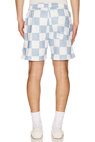 Devereux Golf The Printed Golf Mesh Short in Slate,White. Size S. Also