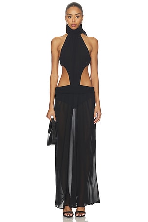 Low Back Chiffon Dress GUIZIO