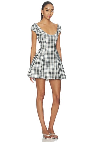 GUIZIO Leila Mini Dress in Green