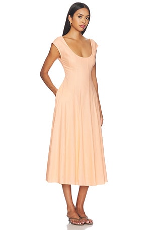 GUIZIO Leila Linen Dress in Peach