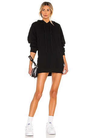 oversized hoodie dress black Dionne Long Sleeve Mini Dress Black main image 1