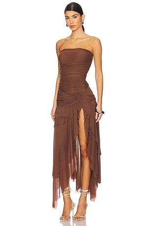 GUIZIO X Revolve Lyla Twist Dress in Brown