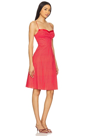 GUIZIO Margaux Midi Dress in Red