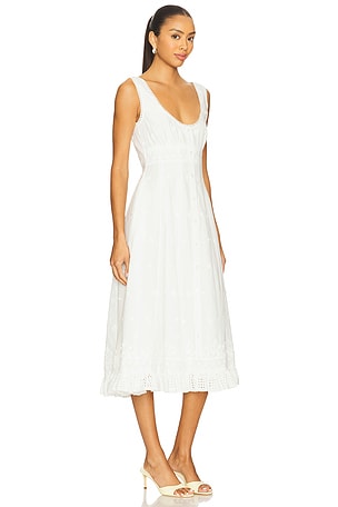 GUIZIO Florrie Eyelet Dress in White