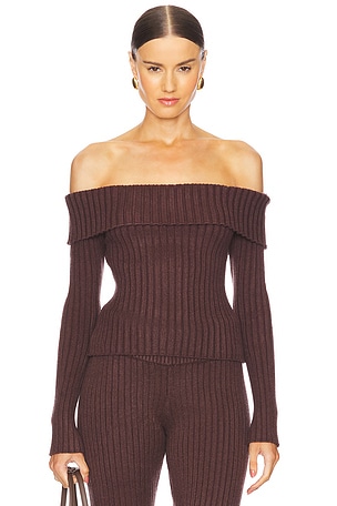 Thalia Rib Off The Shoulder Sweater GUIZIO