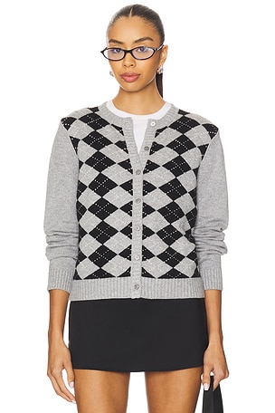 Relaxed Argyle Cardigan GUIZIO
