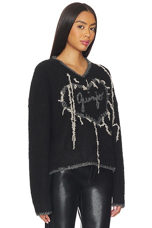 GUIZIO Guizio Heart Sweater in Black