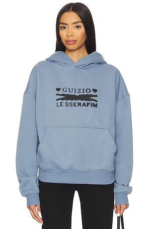 x REVOLVE x Le Sserafim Hearts Graphic Pull Over Hoodie GUIZIO