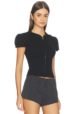 GUIZIO Bella Zip Up Hoodie in Black