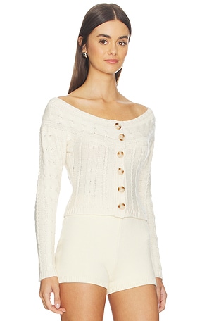 GUIZIO Cosette Off The Shoulder Sweater in Cream