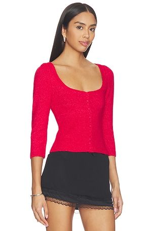 GUIZIO Rocie Sweetheart Cardigan in Red