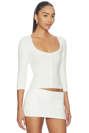 GUIZIO Rocie Sweetheart Cardigan in Ivory. Size XXS. Also