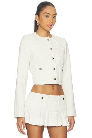 Guizio chaqueta patch pocket crop en color blanco