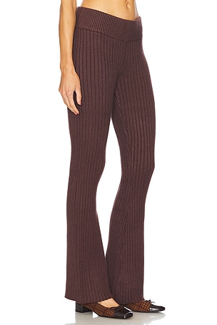 GUIZIO Thalia Rib Pants in Chocolate